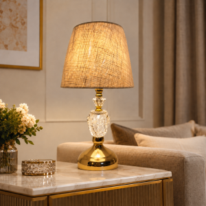 Φωτιστικό Επιτραπέζιο Μεταλλικό E27 Golden Crystal Harmony Table Lamp 23x39cm General Trade 11445