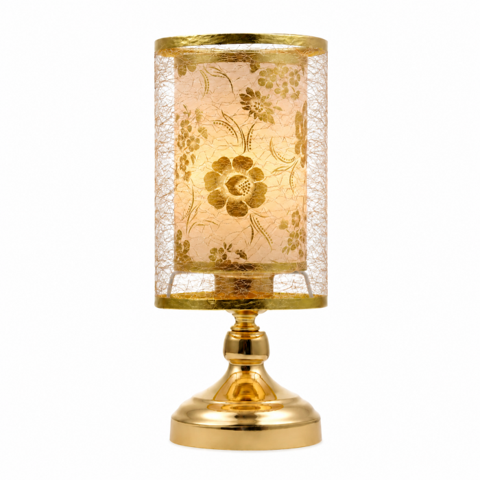 Φωτιστικό επιτραπέζιο μεταλλικό E27 Golden Blossom 13x33cm