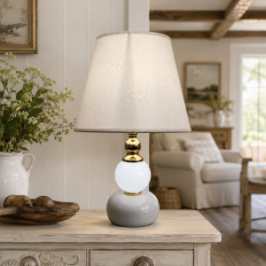Φωτιστικό Επιτραπέζιο Μεταλλικό E27 Ivory Bloom Table Lamp 25x40cm General Trade 11444