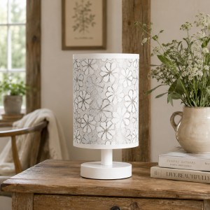 Φωτιστικό Επιτραπέζιο Μεταλλικό E27 Silver Blossom Table Lamp 14x30cm General Trade 11437