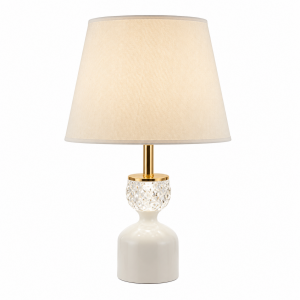 Φωτιστικό Επιτραπέζιο Μεταλλικό E27 Ivory Crystal Table Lamp 25x40cm General Trade 11431