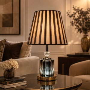 Φωτιστικό Επιτραπέζιο Μεταλλικό E27 Amber Crystal Table Lamp 25x40cm General Trade 11432