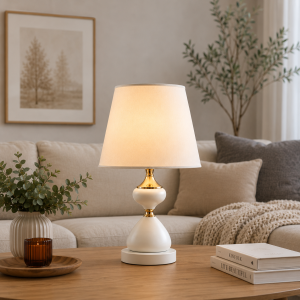 Φωτιστικό Επιτραπέζιο Μεταλλικό E27 Ivory Grace Table Lamp 25x40cm General Trade 11430