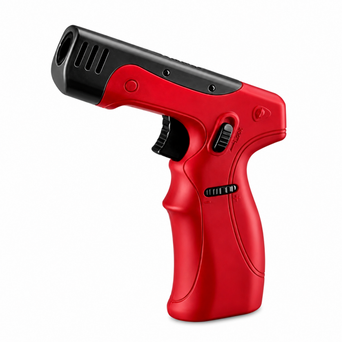 Αναπτήρας φλόγας πολλαπλών χρήσεων τύπου Pistol Grip Torch Lighter 15cm κόκκινος μαύρος