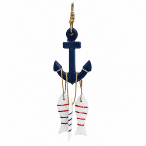 Διακοσμητικό Ξύλινο Κρεμαστό Aegean Anchor Hanging Decor 12.5x46cm Galifas 88212