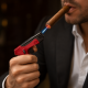 Αναπτήρας φλόγας πολλαπλών χρήσεων τύπου Pistol Grip Torch Lighter 15cm κόκκινος μαύρος