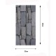 Διακοσμητικό αυτοκόλλητο τοίχου Nordic Stone Wall Panel γκρι πέτρα 30x60cm