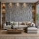Διακοσμητικό αυτοκόλλητο τοίχου Nordic Stone Wall Panel γκρι πέτρα 30x60cm