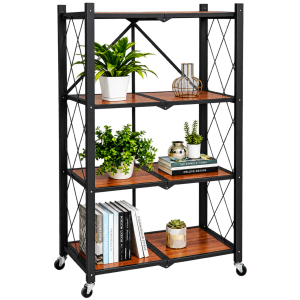 Βιβλιοθήκη Μεταλλική Καφέ με ροδάκια 71x36x125cm Galifas 7724021