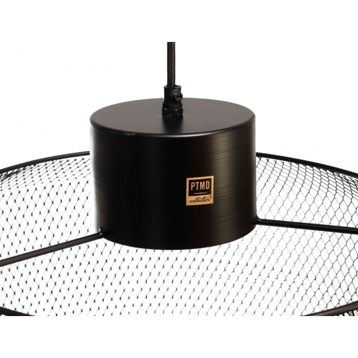 Κρεμαστό φωτιστικό Mesh PTMD μαύρο μεταλλικό 48x48x80cm