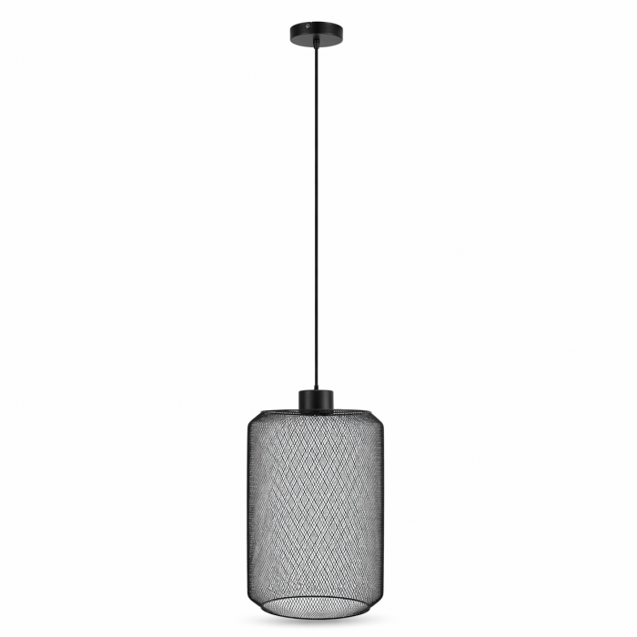 Κρεμαστό φωτιστικό Mesh PTMD μαύρο μεταλλικό 48x48x80cm