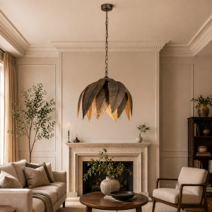 Κρεμαστό Φωτιστικό Marinth 60εκ. Χρυσό Μεταλλικό