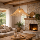 Φωτιστικό οροφής bamboo Atmosphera Moxa D76 σε boho εξοχική κατοικία