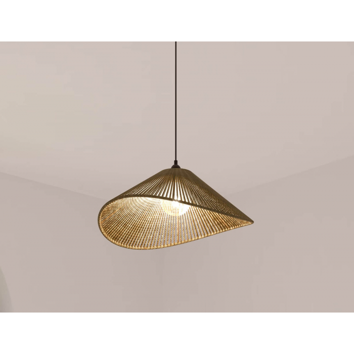 Φωτιστικό οροφής rattan Atmosphera Myha D45 σε boho εξοχική κατοικία