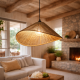 Φωτιστικό οροφής rattan Atmosphera Myha D45 σε boho εξοχική κατοικία