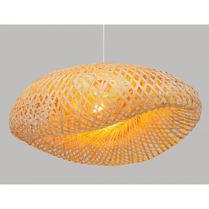 Φωτιστικό οροφής bamboo Atmosphera Beddy D50 σε μοντέρνο boho σαλόνι