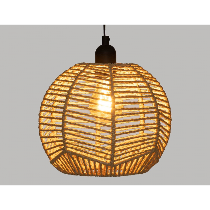 Φωτιστικό οροφής rattan Atmosphera Caren D24 σε boho εξοχική κατοικία