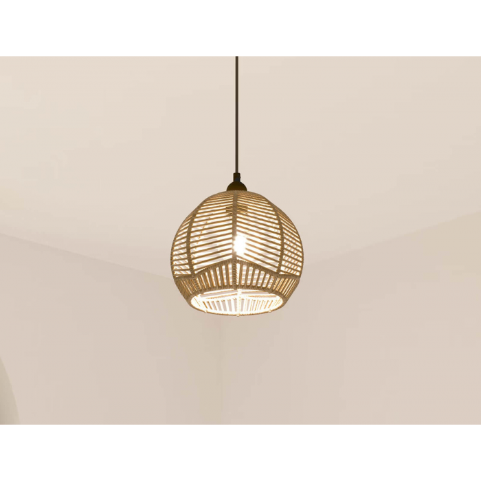 Φωτιστικό οροφής rattan Atmosphera Caren D24 σε boho εξοχική κατοικία