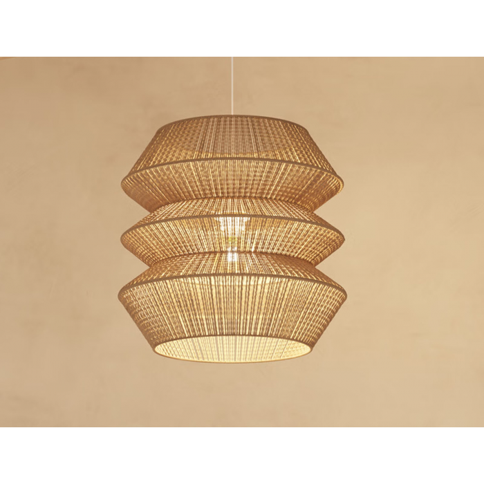 Φωτιστικό οροφής rattan Atmosphera Liza D38 σε boho εξοχικό σαλόνι