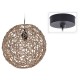 Κρεμαστό φωτιστικό οροφής La Sol Paper Ball rattan E27 30cm καφέ
