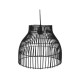 Μαύρο φωτιστικό οροφής bamboo 36x36x30cm σε ρουστίκ σαλόνι