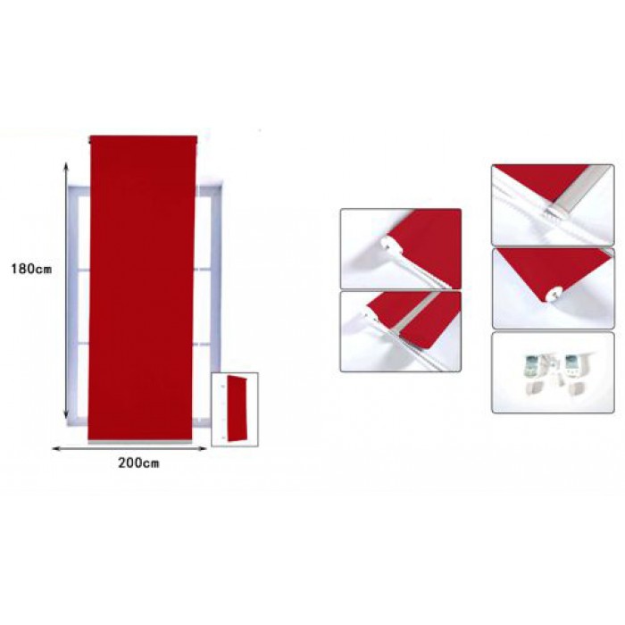 Ρόλερ σκίασης Κόκκινο 200x180cm για παράθυρο