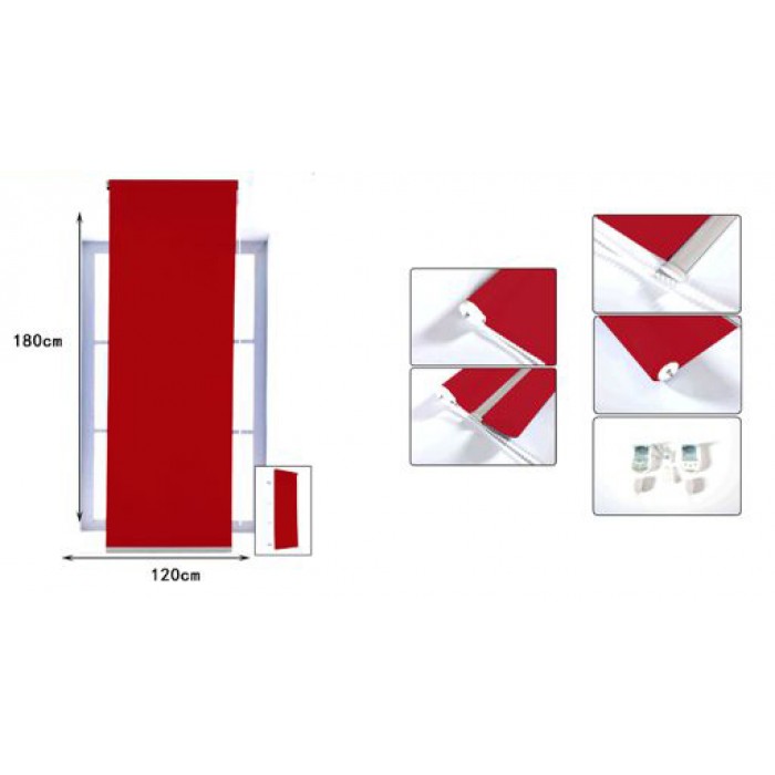 Ρόλερ σκίασης Κόκκινο 200x180cm για παράθυρο
