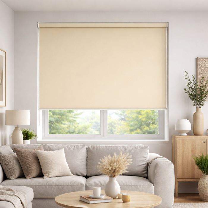 ρόλερ σκίασης μπεζ 200x180cm για παράθυρο σαλονιού