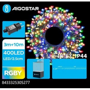 400 Λαμπάκια LED 10μ.+3μ. 4 Χρώματα RGBY σε Σειρά με 8 Προγράμματα Aigostar 30527