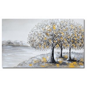 Πίνακας σε Καμβά Λίμνη με Δέντρα 90x170x3cm Inart 3-70-021-2711