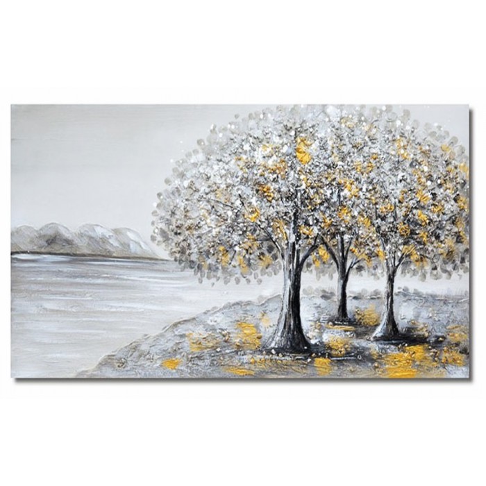 Πίνακας σε Καμβά Λίμνη με Δέντρα 90x170x3cm Inart 