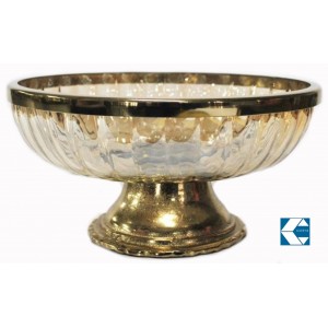 Κουπ Γυάλινο Μελί Με Μεταλλική Βάση 26x26x14cm Galifas 9910547