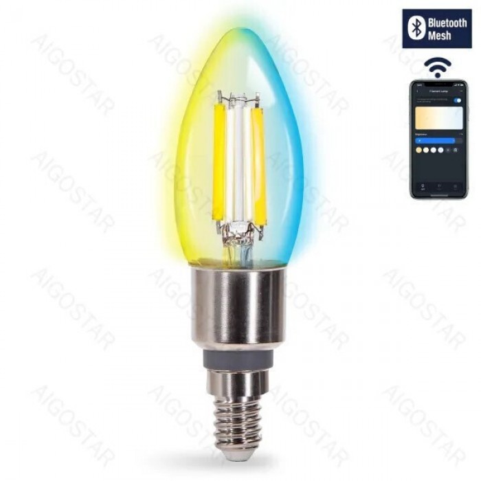 Bluetooth Mesh Smart Λαμπα C35 4.5W CCT E14 Aigostar 