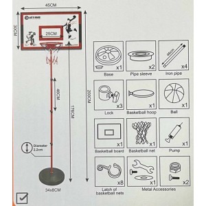 Μπασκέτα Επιδαπέδια με Ταμπλό 45x30x200cm ForHome 9909087