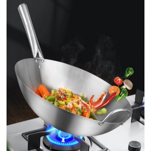 Wok από Ανοξείδωτο Ατσάλι 34cm ForHome 9909088