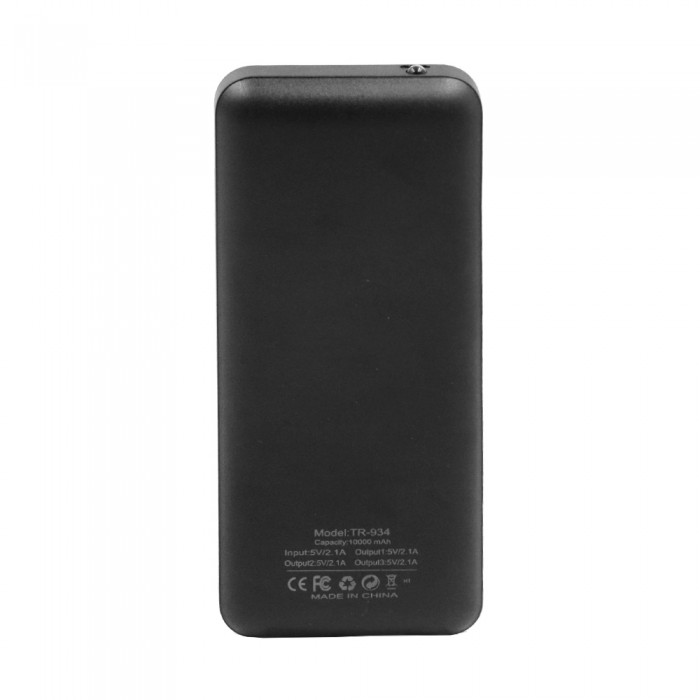 Power Bank 10000mAh με 3 Θύρες USB-A Μαύρο TR-934 