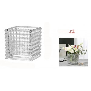 Βάζο Κρυστάλλινο Τετράγωνο 15x15x15cm ForHome 670176