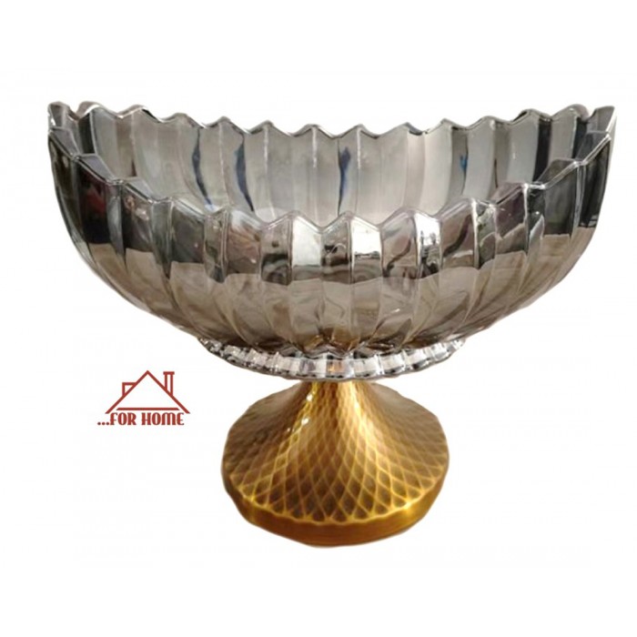Διακοσμητική Γυάλινη Φρουτιέρα Οβαλ 31x19x20cm ForHome 322107