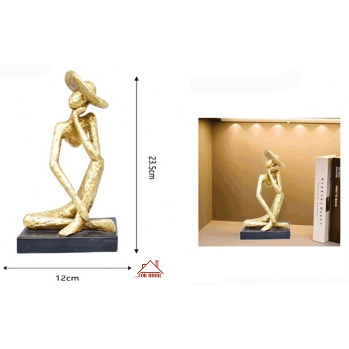 Διακοσμητικό Χώρου Πολυρητίνης Lady Μαύρο-Χρυσό 12x12x23.5cm ForHome 582460