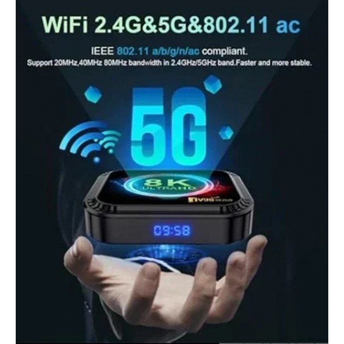 TV Box TV98 8K Android 13 Quad-core 2.4G&5G Dual Band Wifi+BT5.0 General Trade RK3528 