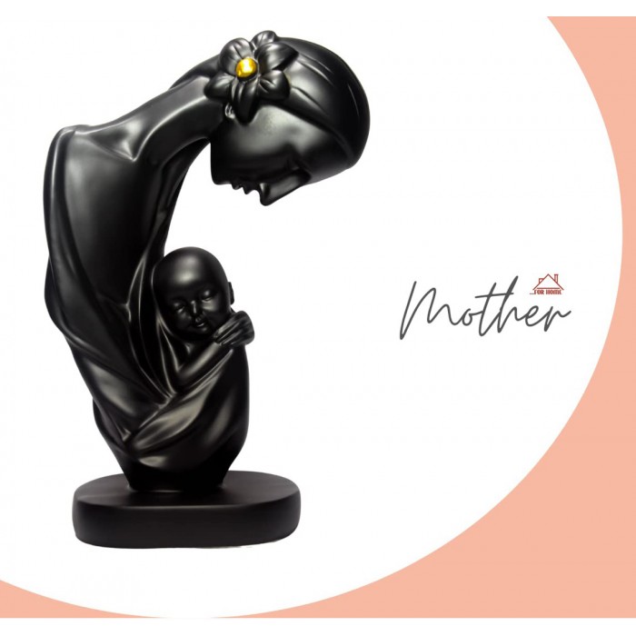 Διακοσμητικό Κεραμικό Μαύρο Mother 18x10x27cm ForHome 400512