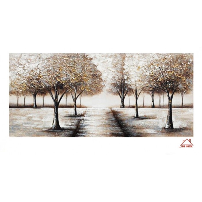 Πίνακας Σε Καμβά 120x60x3cm Λουλούδια Δέντρα ForHome