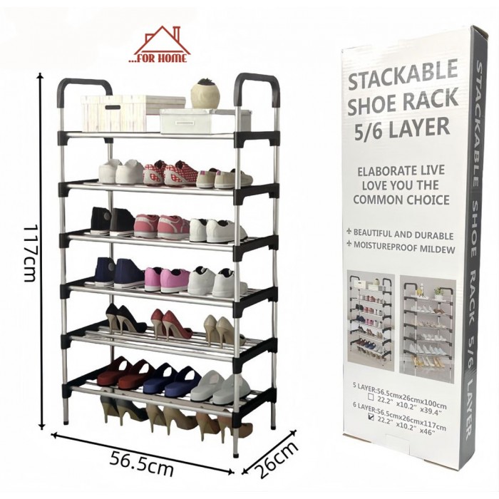 Παπουτσοθήκη Μεταλλική με 6 Ράφια 56.5x26x117cm ForHome 80560281