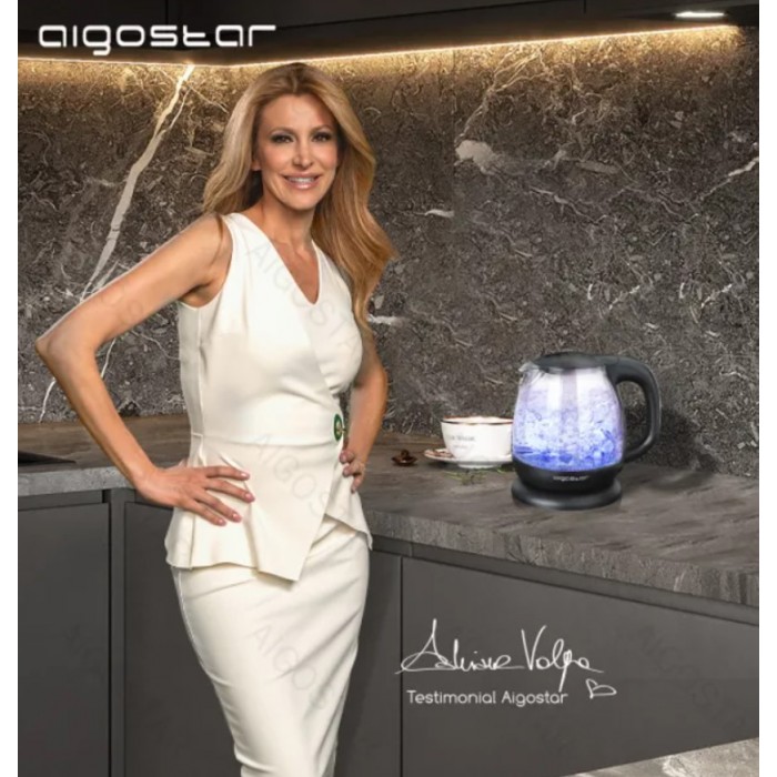 Γυάλινος Ηλεκτρικός Βραστήρας 1000ml 1850-2200W Aigostar 520490