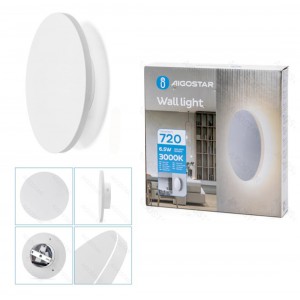 Μοντέρνο Στρογγυλό Φωτιστικό Τοίχου 6,5W LED 18cm Aigostar 528619