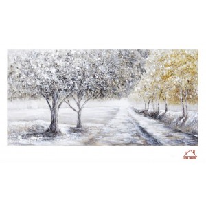 Πίνακας Σε Καμβά 120x60x3cm Λουλούδια Δέντρα ForHome 907798