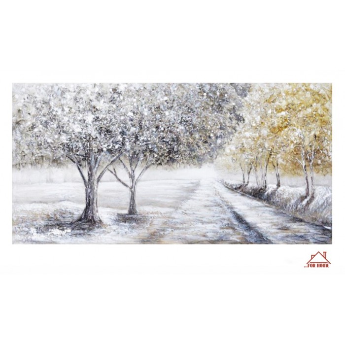 Πίνακας Σε Καμβά 120x60x3cm Λουλούδια Δέντρα ForHome