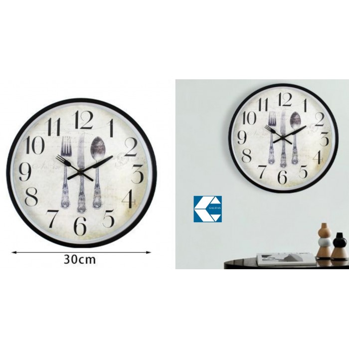 Ρολόι Τοίχου Στρογγυλό Πλαστικό 30cm Galifas 12526597