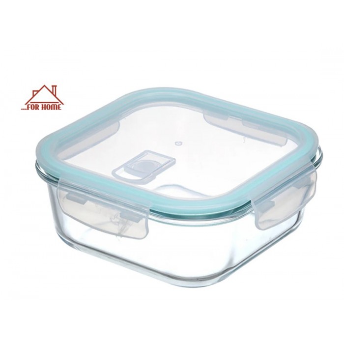 Δοχείο Φαγητού Γυάλινο 800ml 15.5x15.5x7cm ForHome 