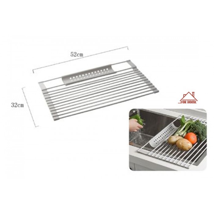 Σχάρα Νεροχύτη Ορθογώνια Ασημί 32x52cm ForHome 06749340